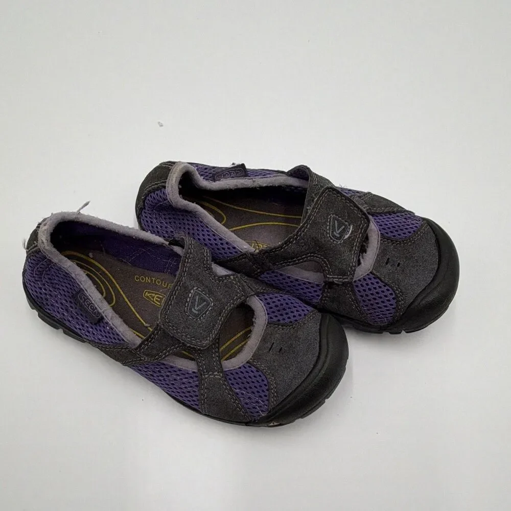 KEEN Kids Mary Jane Shoes Purple/Gray/Black US 12 Hook & Loop Low Top